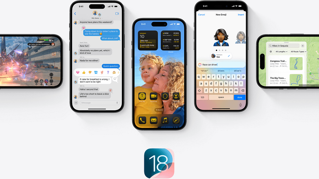 A picture showing the latest iOS 18 and its new feature