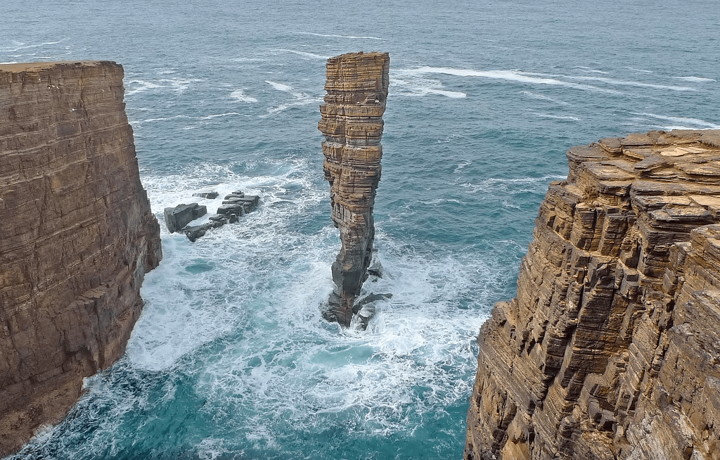 picture showing a sea stack in a sea